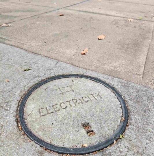 Hydrosol image of underground power pit re home power upgrade for converting gas appliances to electric